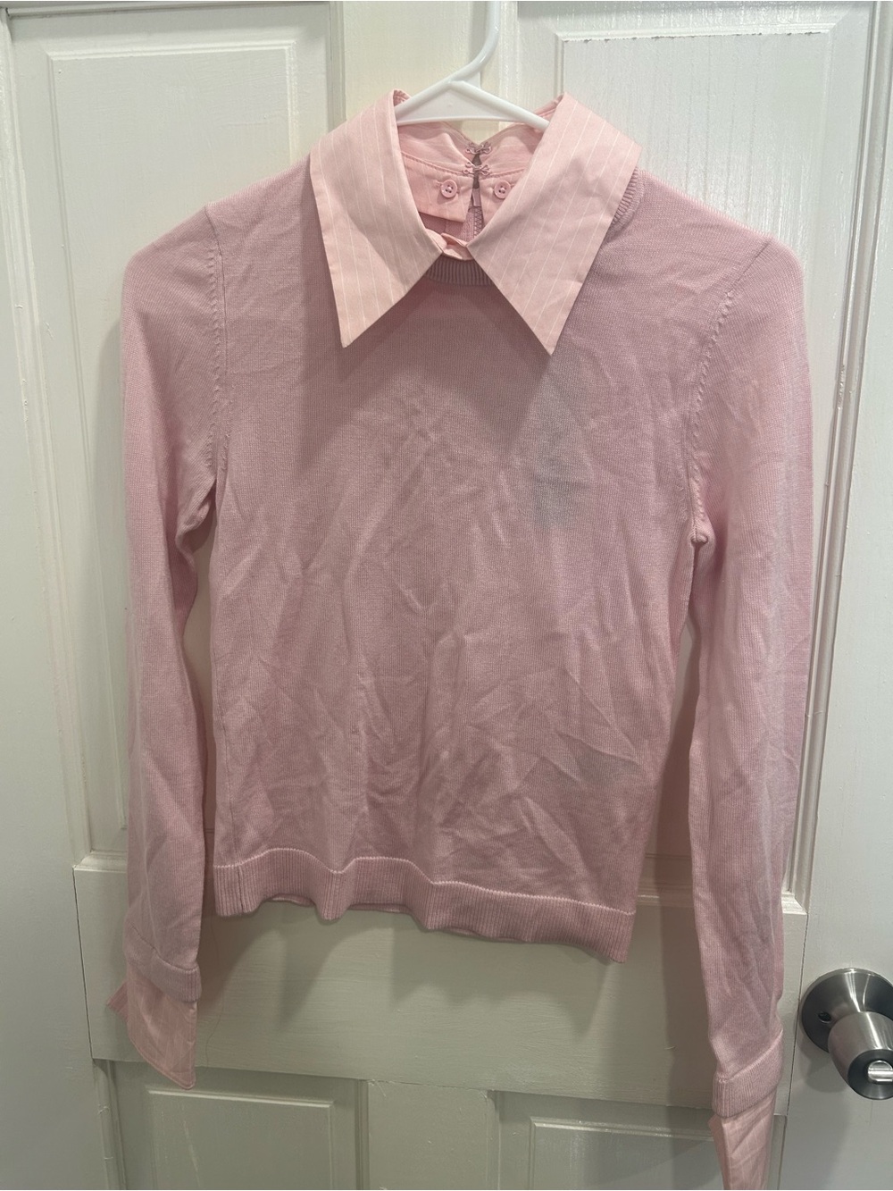 Pink Collared Sweater- Alice and Olivia